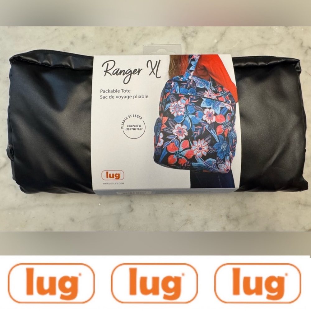 Lug Ranger XL Packable Tote Black Metallic NWT LugLife Bag Purse Travel Errand